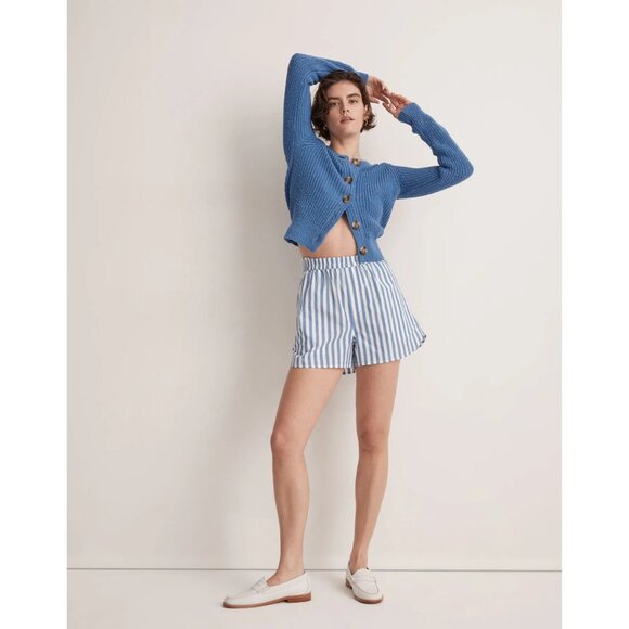 Madewell Elastic Waist Pull-On Shorts Womens Size XL Minimalist Hermitage Blue - Picture 1 of 9